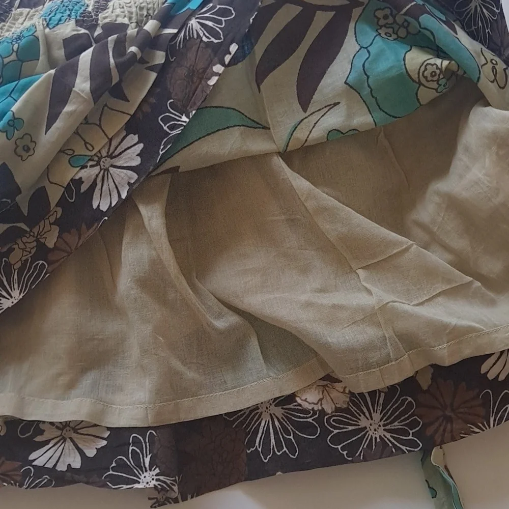 Energie Size S Floral Skirt with Elastic Waist 100% COTTON - Picture 4 of 5